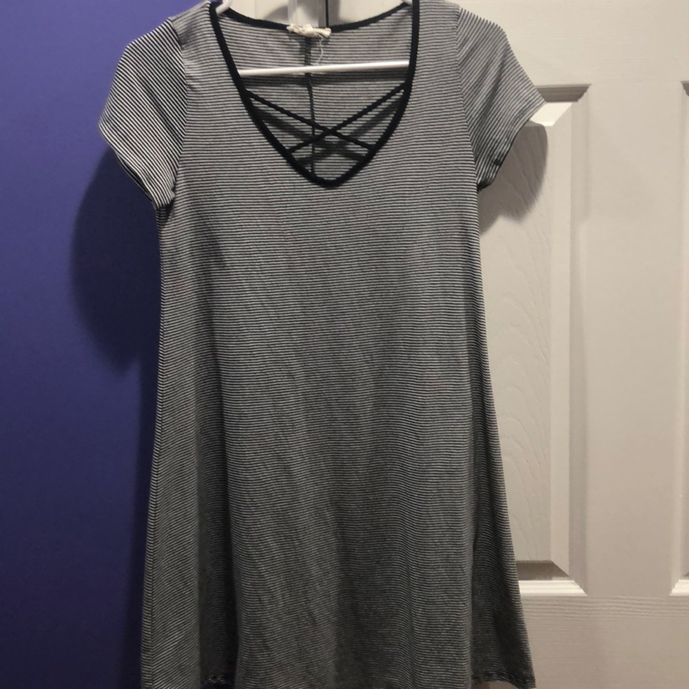 Never been worn Black and White stripped dress
